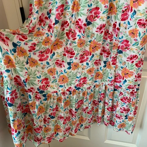 NWT TORRID Women’s Ivory Ditsy Floral Gauze Button Front Tea-Length Dress Sz 2X - Picture 6 of 16